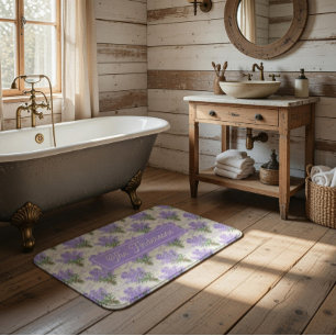 Tapis De Bain Noms de famille Bouquets de Lavande de Provence