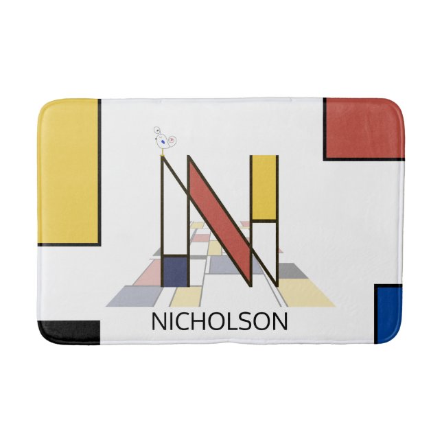 Tapis De Bain Noplasticisme incroyable Art Monogramme. Lettre N (Devant)