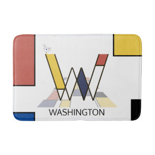 Tapis De Bain Noplasticisme incroyable Art Monogramme. Lettre W