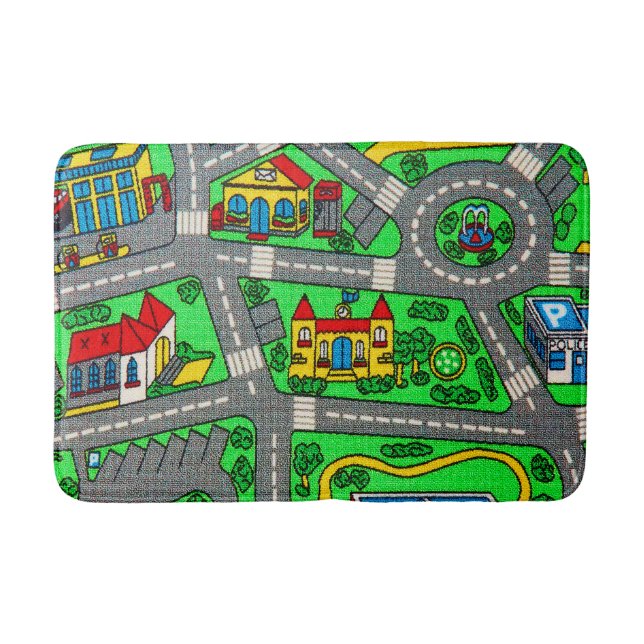 Tapis De Bain nostalgie des années 90, Piste tapis Voiture Enfan (Devant)