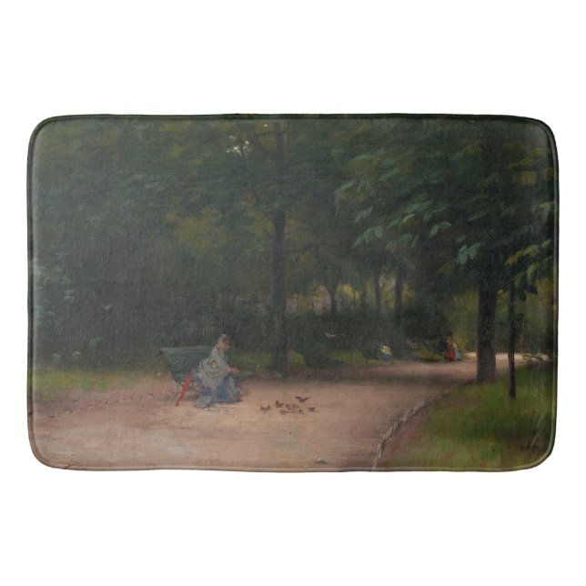 Tapis De Bain Nourrir les oiseaux dans le parc (par Paul Peel) (Devant)