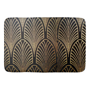 Tapis De Bain Nouveau d'art, art déco, motif de fan, bronze, or,