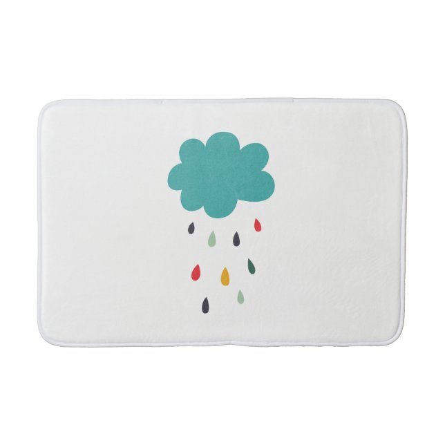 Tapis De Bain Nuage de pluie coloré mignon "pluie de pluie" (Devant)