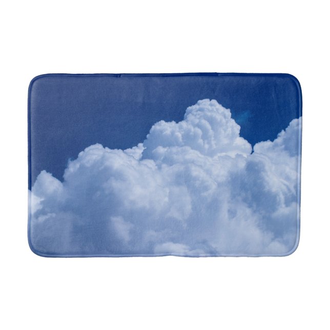 Tapis De Bain Nuages bouffants blancs et ciel bleu (Devant)