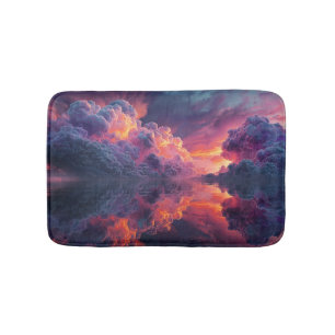 Tapis De Bain Nuages de coucher de soleil surréalistes réfléchis
