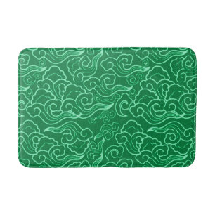 Tapis De Bain Nuages japonais vintages, Jade Green