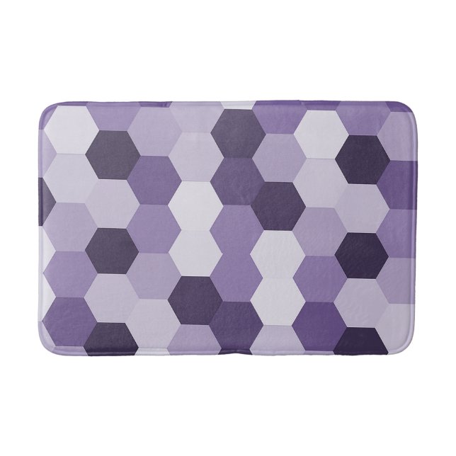 Tapis De Bain Nuances classiques de Lavendar Hexagonal Géométriq (Devant)