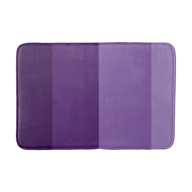 Tapis De Bain Nuances de rayures foncées et violettes claires (Devant)