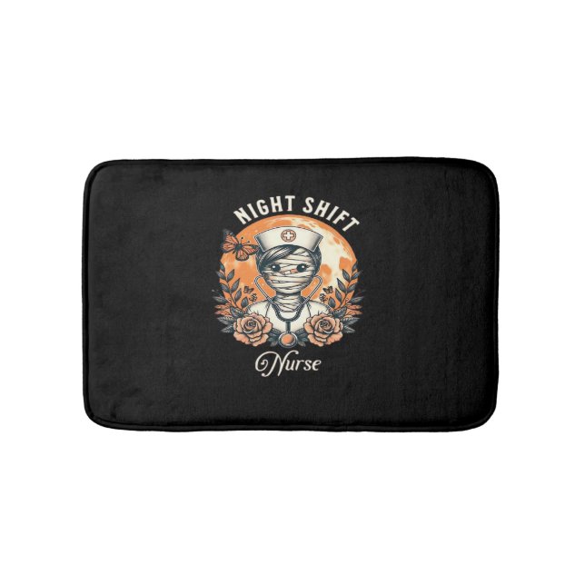 Tapis De Bain Nuit Shift Nurse maman Halloween Healthcare Flora (Devant)