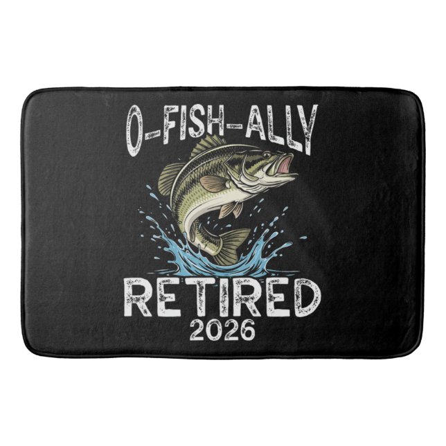 Tapis De Bain O-Fish-Ally Retraité 2026 Humour Drôle (Devant)