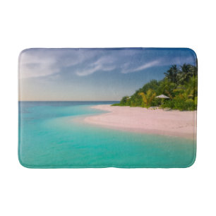 Tapis De Bain Océan aigue-marine Plage tropicale Scénique
