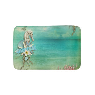 Tapis De Bain Océan tropical d'étoiles de mer d'hippocampe de