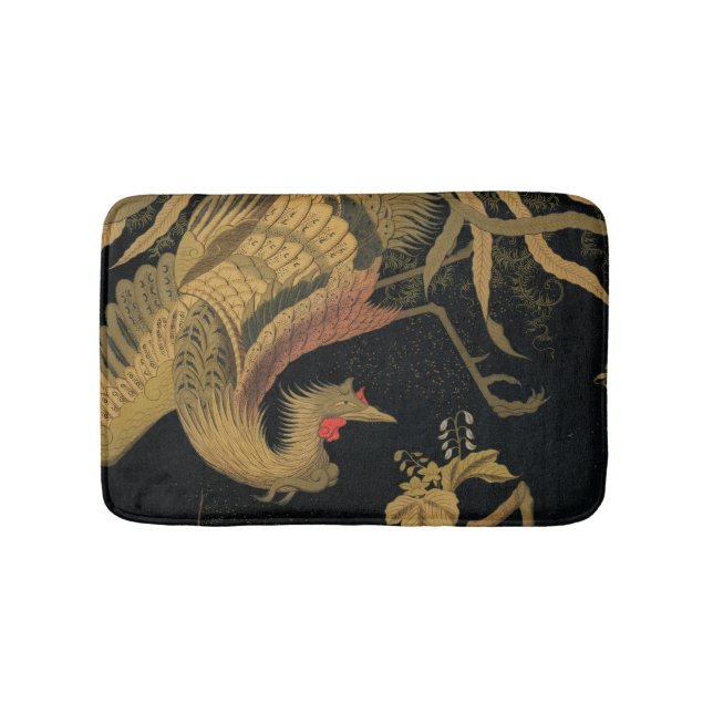 Tapis De Bain Oiseau de coq d'or Classique japonais Antique (Devant)