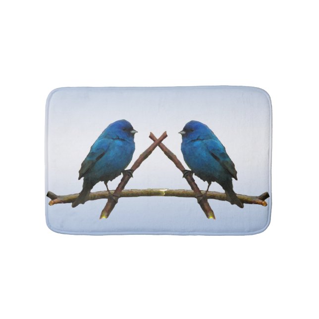 Tapis De Bain Oiseaux d'indigo Bunting Mats de bain (Devant)