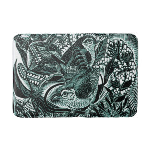 Tapis De Bain Oiseaux Mignons En Art Vintage Forestier