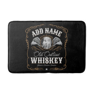 Tapis De Bain Old Moonshine Whiskey Étiquette AJOUTER PHOTO Nom 