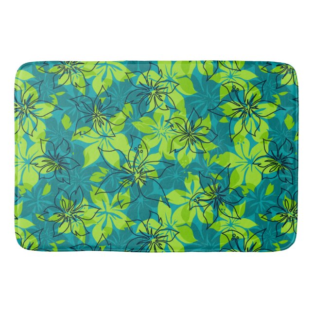 Tapis De Bain Olowalu Hibiscus Hawaiian Camo Tropical (Devant)