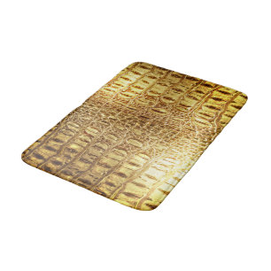 Tapis De Bain Or brillant de peau d'alligator/crocodile