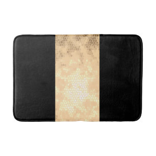 Tapis De Bain or clair élégant de faux et rayures noires