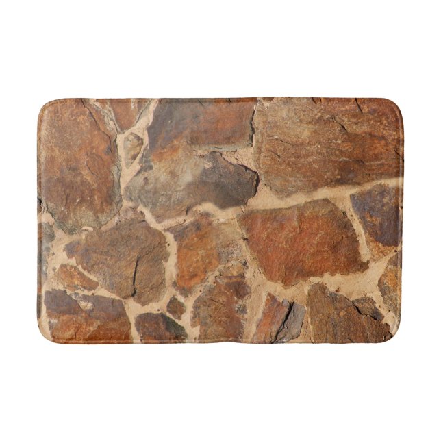 Tapis De Bain Orange d'or de structure de mur en pierre de (Devant)