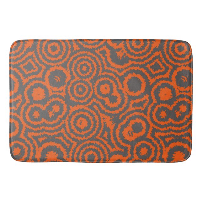 Tapis De Bain orange et gris abstrait (Devant)