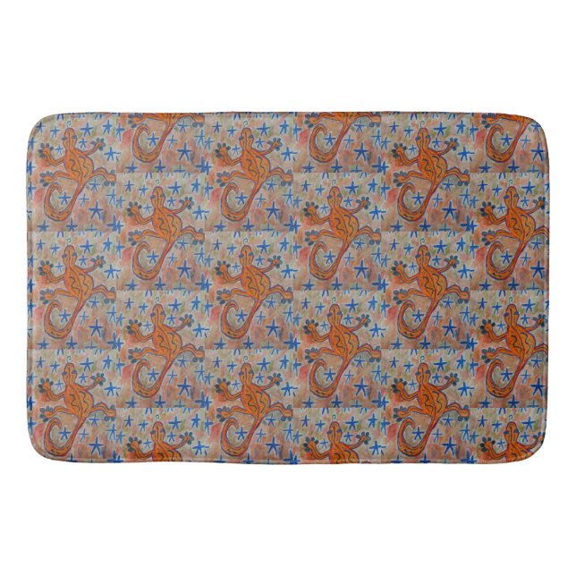 Tapis De Bain Orange Gecko (Devant)