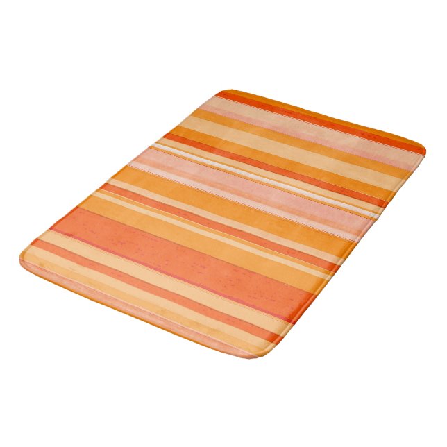 Tapis de bain oranges de rayure (Angle)
