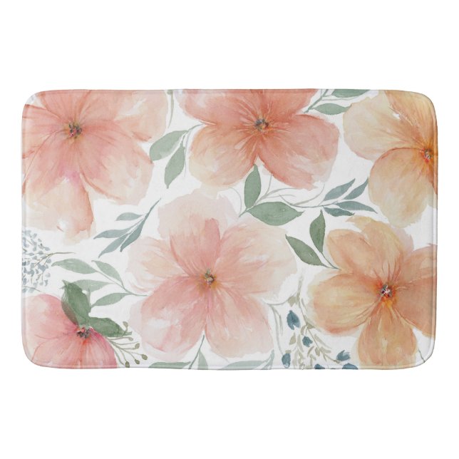 Tapis De Bain Oreillers à fleurs de pêche (Devant)