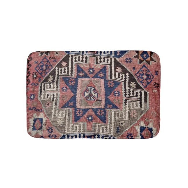 Tapis De Bain Oriental Antique Rouge Kilim Rug (Devant)