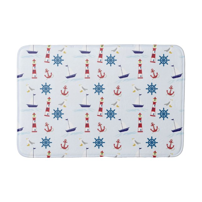 Tapis de bain orienté de motif de voilier de (Devant)