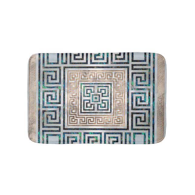 Tapis De Bain Ornement principal grec - ormeau et or (Devant)
