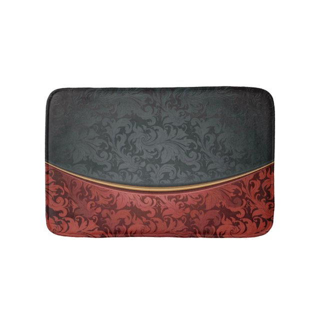 Tapis De Bain Ornement vintage rouge et noir (Devant)