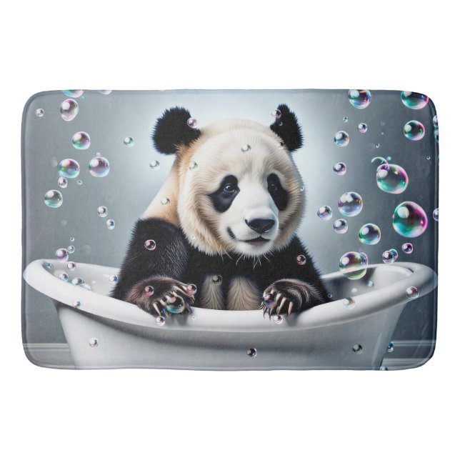 Tapis De Bain Ours De Panda Dans Le Bain De Bulle (Devant)