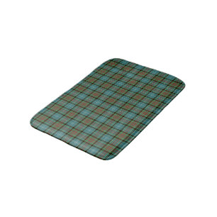 Tapis De Bain Paisley Scotland Tartan Turquoise Plaid Motif