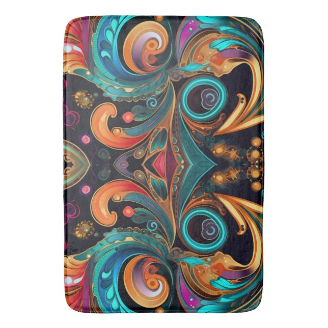 Tapis De Bain Paisley Vivid Bold (devant Vertical)