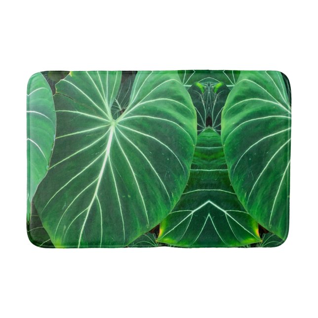 Tapis De Bain Palm Leaf, feuillage tropical, forêt tropicale (Devant)