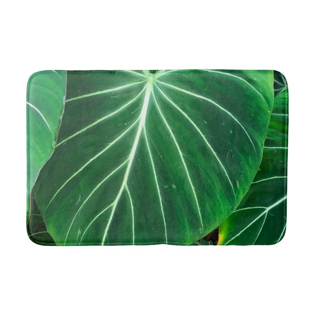 Tapis De Bain Palm Leaf, feuillage tropical, forêt tropicale (Devant)