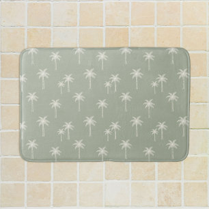 Tapis De Bain Palmiers Boho Maison de Campagne Côtière Vert Saug