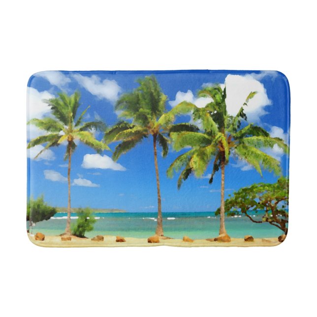 Tapis De Bain Palmiers d'été Tropical Hawaii (Devant)