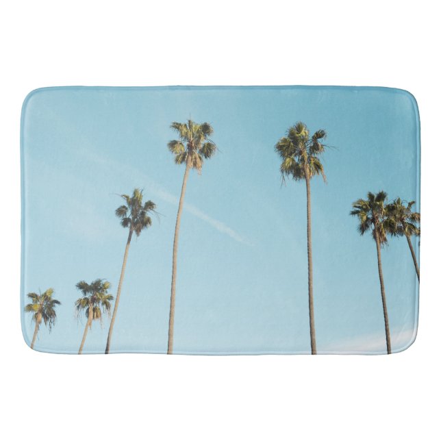 Tapis De Bain Palmiers hauts Ciel bleu clair (Devant)