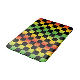 Tapis De Bain Panneau de contrôle Rasta Ombre jaune rouge