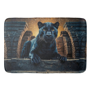 Tapis De Bain Panthère noire et temple thaïlandais