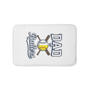 Tapis De Bain Papa de Ballers Baseball Softball Design Vintage_1