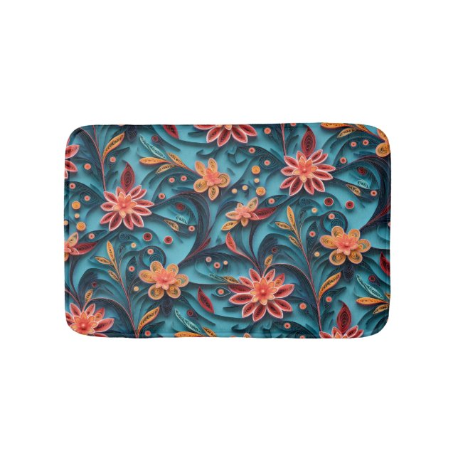 Tapis De Bain Papier floral motif Bath Mat (Devant)