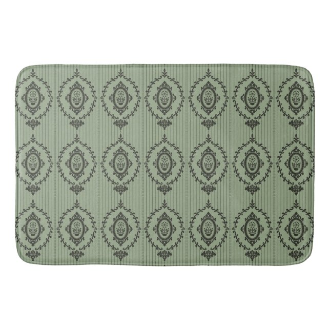 Tapis De Bain Papier peint baroque en vert (Devant)