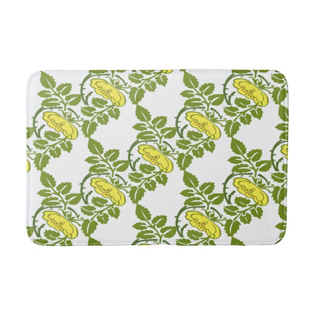 Tapis De Bain Papier peint vintage Floral Buttercup damassé (Devant)