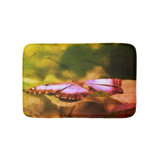 Tapis De Bain Papillon bleu Nature Abstraite (Devant)