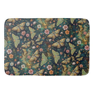 Tapis De Bain Papillon de lune et phases de lune, Fleurs de nuit