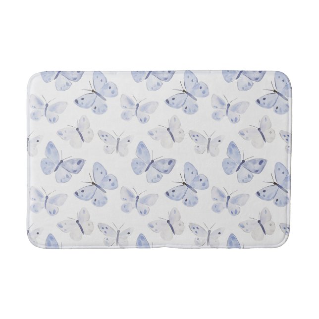 Tapis De Bain Papillons blancs mauves (Devant)