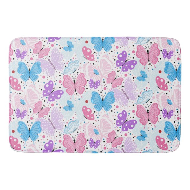 Tapis De Bain Papillons colorés de vol (Devant)